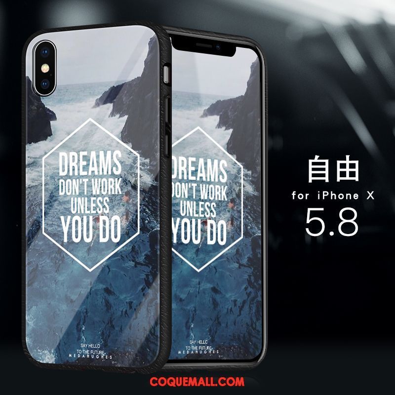 Étui iPhone X Personnalité Créatif Or, Coque iPhone X Luxe Tendance