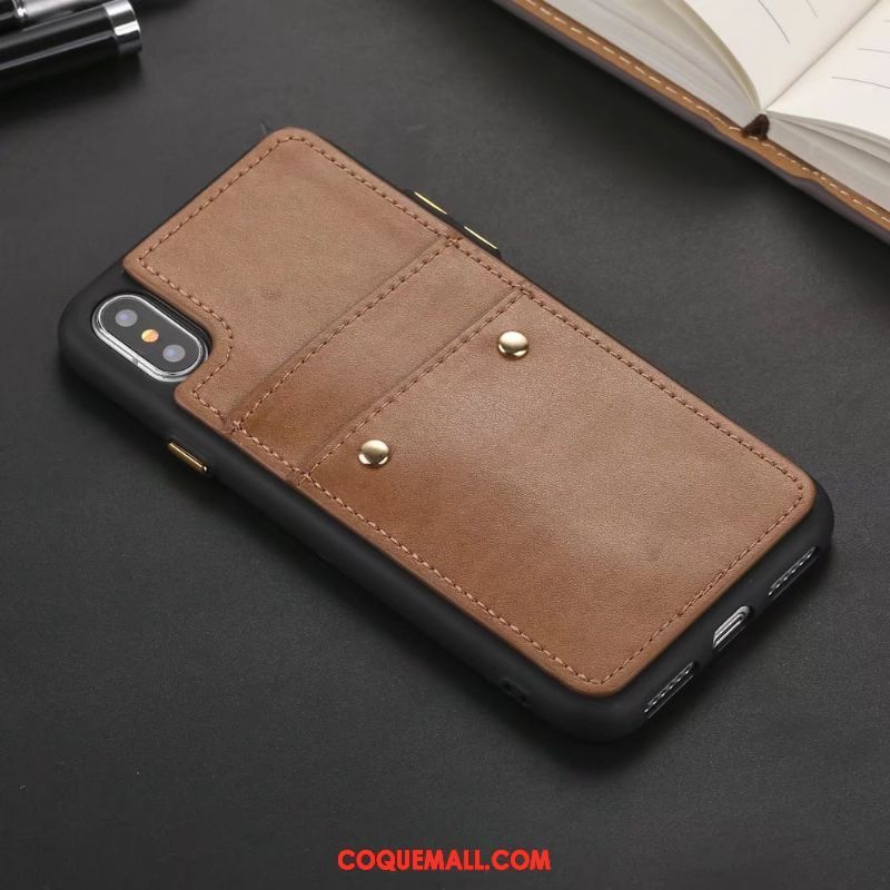 Étui iPhone X Personnalité Téléphone Portable Vin Rouge, Coque iPhone X Créatif Fluide Doux Braun