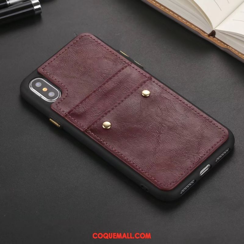 Étui iPhone X Personnalité Téléphone Portable Vin Rouge, Coque iPhone X Créatif Fluide Doux Braun