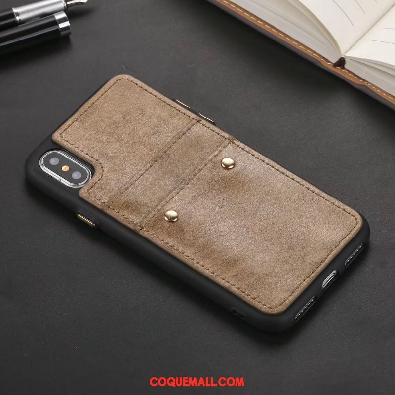 Étui iPhone X Personnalité Téléphone Portable Vin Rouge, Coque iPhone X Créatif Fluide Doux Braun