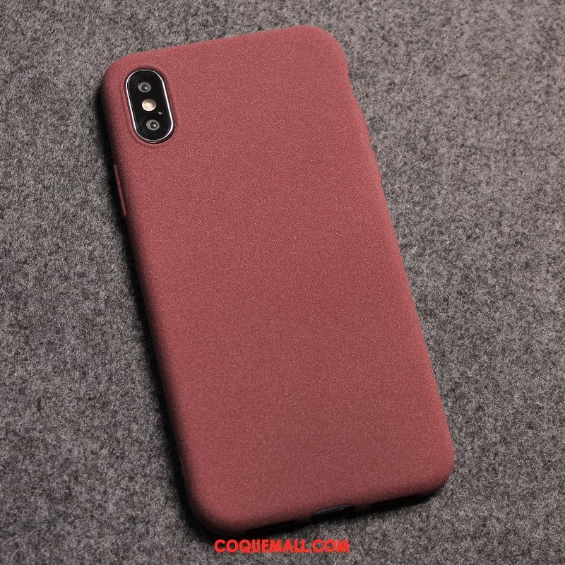 Étui iPhone X Protection Créatif Vin Rouge, Coque iPhone X Délavé En Daim Incassable