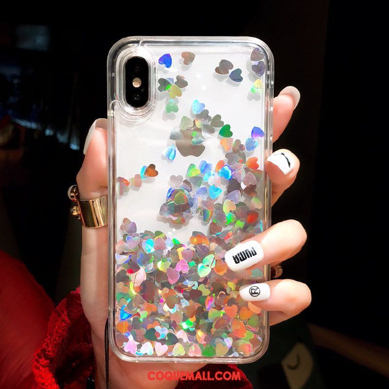 Étui iPhone X Quicksand Incassable Amour, Coque iPhone X Personnalité Tout Compris