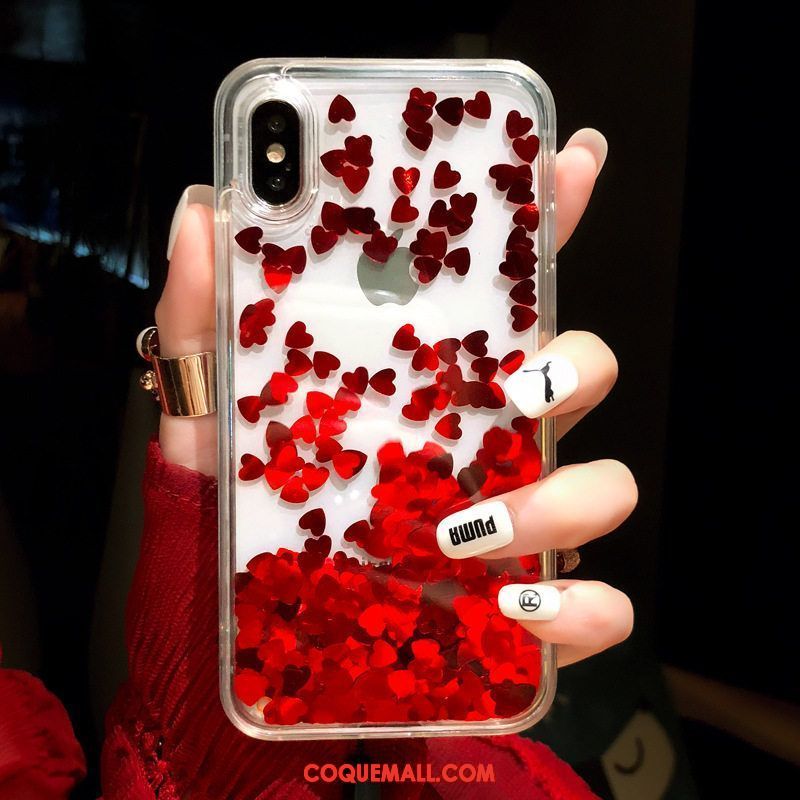 Étui iPhone X Quicksand Incassable Amour, Coque iPhone X Personnalité Tout Compris