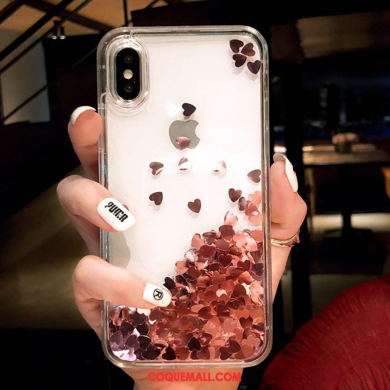 Étui iPhone X Quicksand Incassable Amour, Coque iPhone X Personnalité Tout Compris