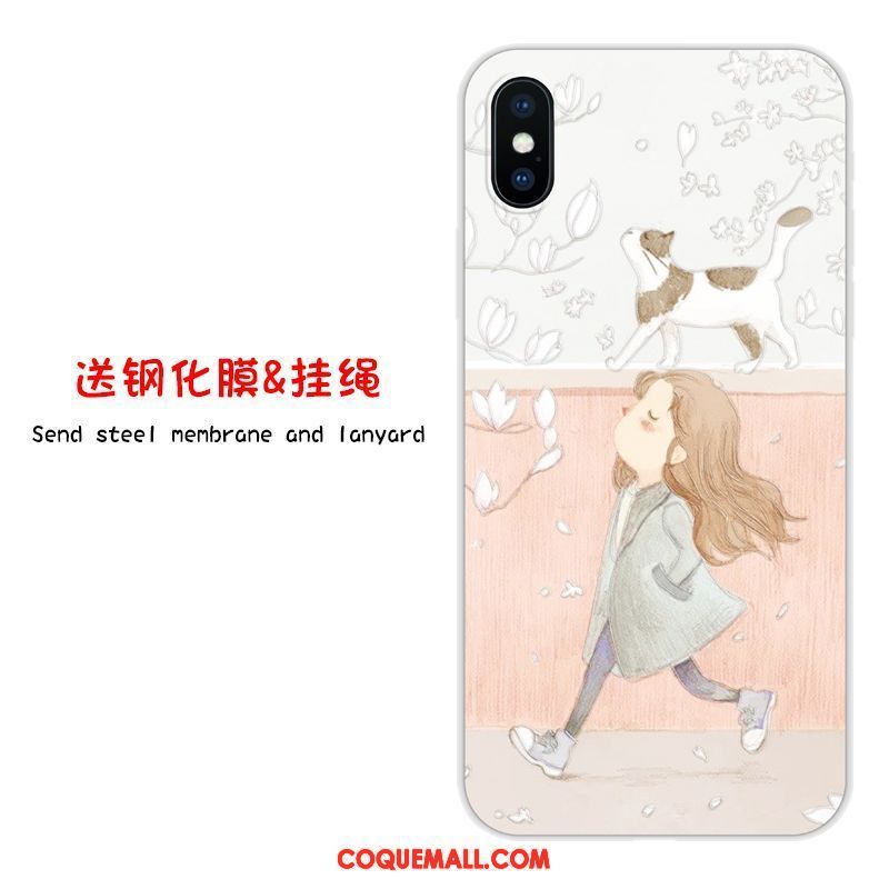 Étui iPhone X Tout Compris Charmant Silicone, Coque iPhone X Rose Incassable