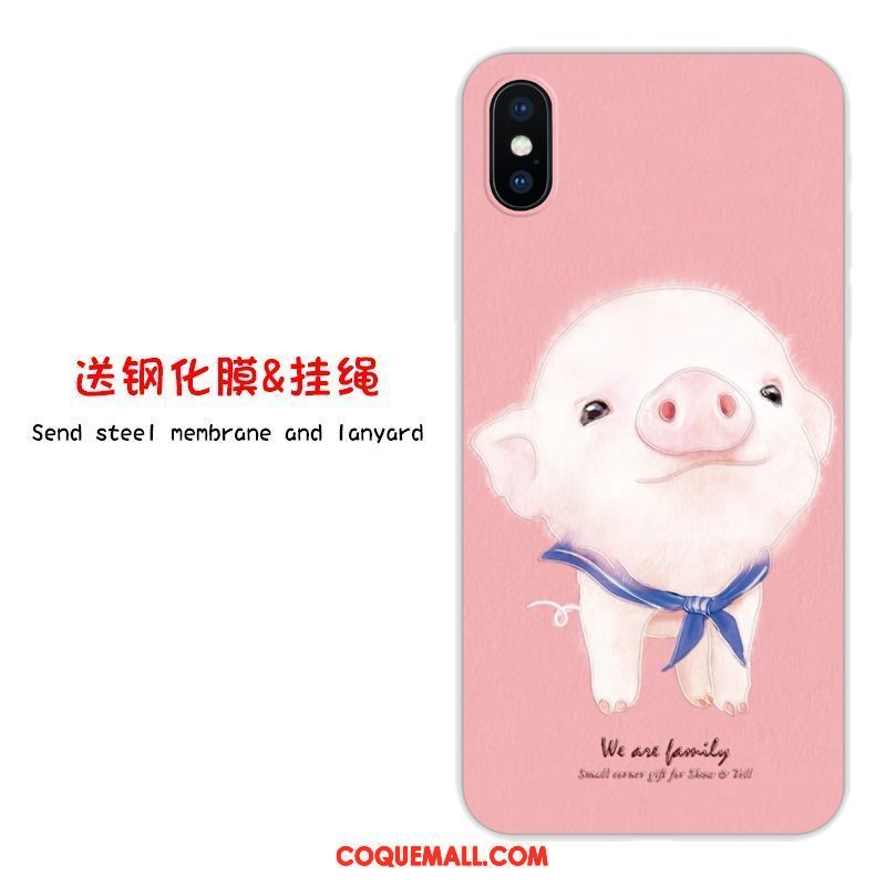 Étui iPhone X Tout Compris Charmant Silicone, Coque iPhone X Rose Incassable