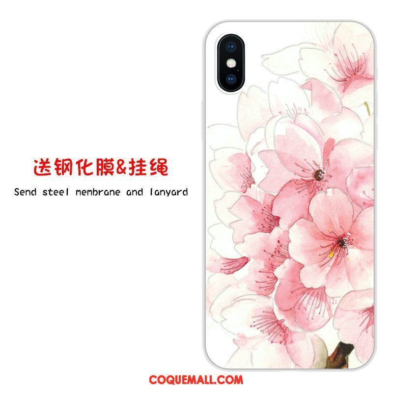 Étui iPhone X Tout Compris Charmant Silicone, Coque iPhone X Rose Incassable