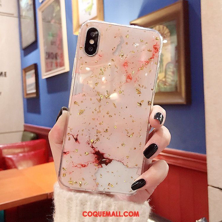 Étui iPhone X Tout Compris Or Net Rouge, Coque iPhone X Téléphone Portable Rose