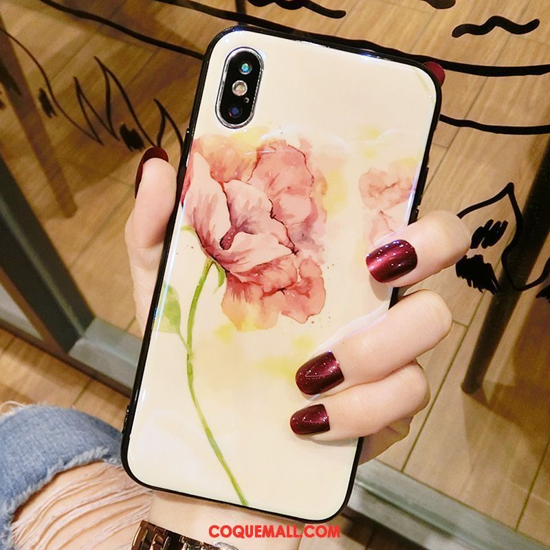 Étui iPhone X Tout Compris Ornements Suspendus Incassable, Coque iPhone X Fleurs Téléphone Portable