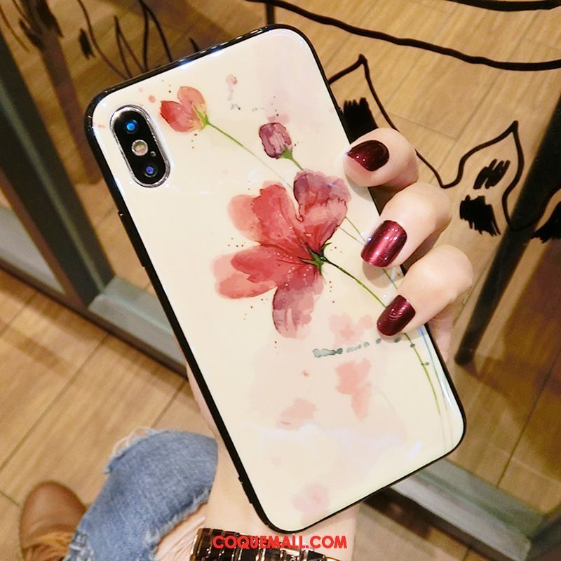 Étui iPhone X Tout Compris Ornements Suspendus Incassable, Coque iPhone X Fleurs Téléphone Portable