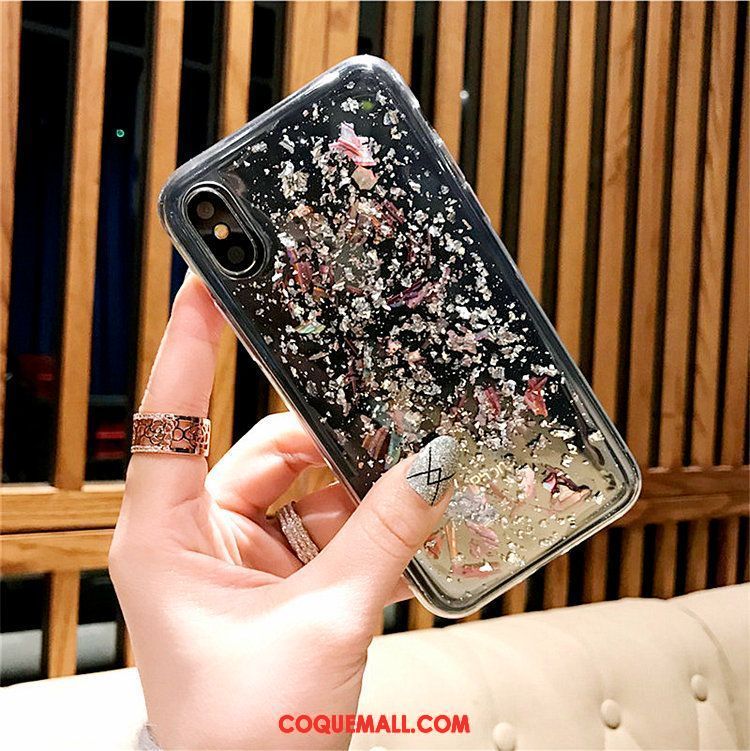 Étui iPhone X Transparent Silicone Téléphone Portable, Coque iPhone X Or Rose