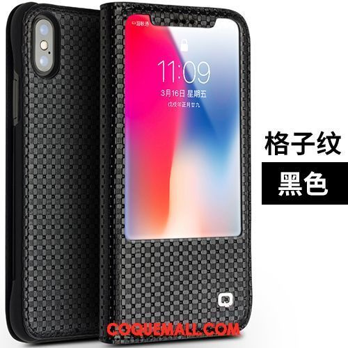 Étui iPhone X Téléphone Portable Cuir Véritable Protection, Coque iPhone X Classic Incassable Braun