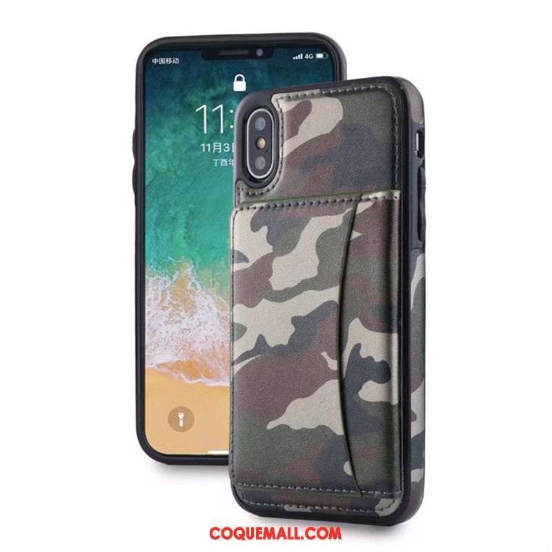 Étui iPhone X Téléphone Portable Étui En Cuir Carte, Coque iPhone X Sac Carte Nouveau