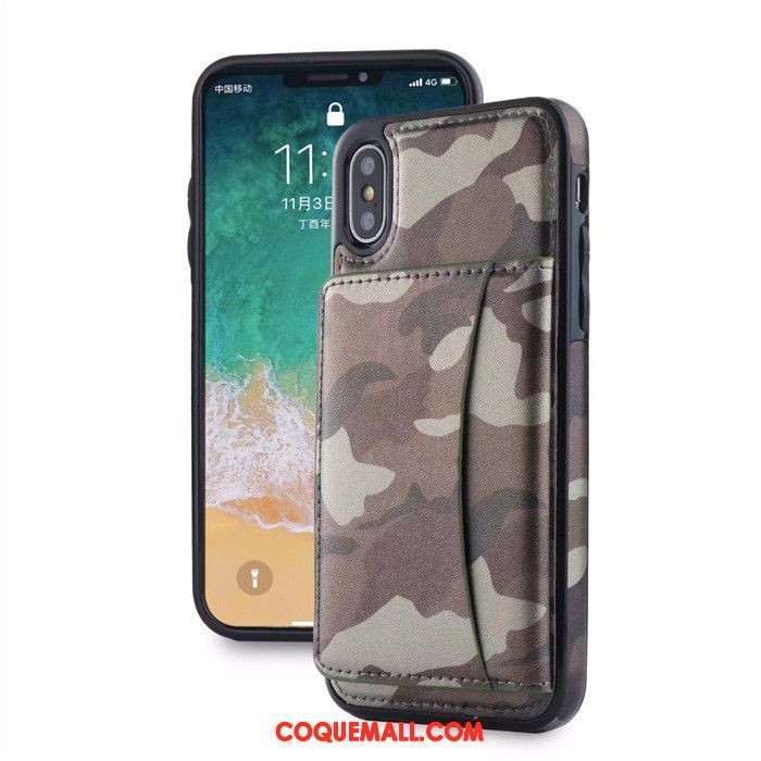 Étui iPhone X Téléphone Portable Étui En Cuir Carte, Coque iPhone X Sac Carte Nouveau