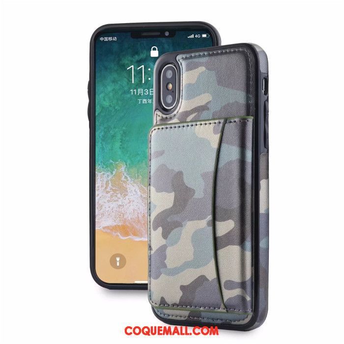 Étui iPhone X Téléphone Portable Étui En Cuir Carte, Coque iPhone X Sac Carte Nouveau