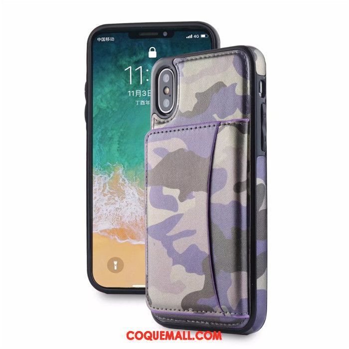 Étui iPhone X Téléphone Portable Étui En Cuir Carte, Coque iPhone X Sac Carte Nouveau