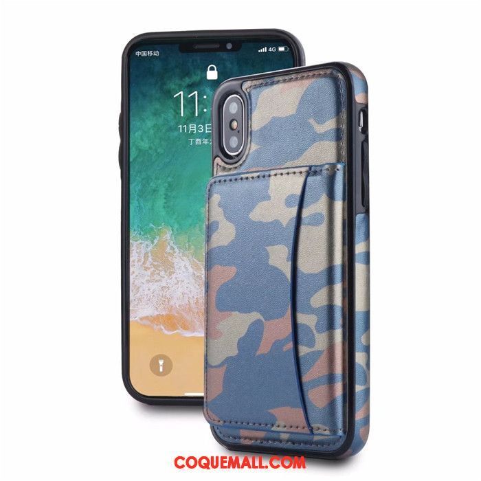 Étui iPhone X Téléphone Portable Étui En Cuir Carte, Coque iPhone X Sac Carte Nouveau