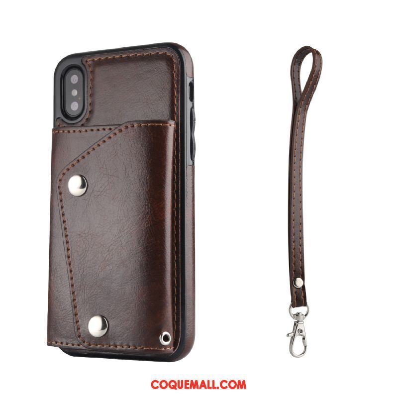 Étui iPhone X Étui En Cuir Tempérer Portefeuille, Coque iPhone X Carte Sac