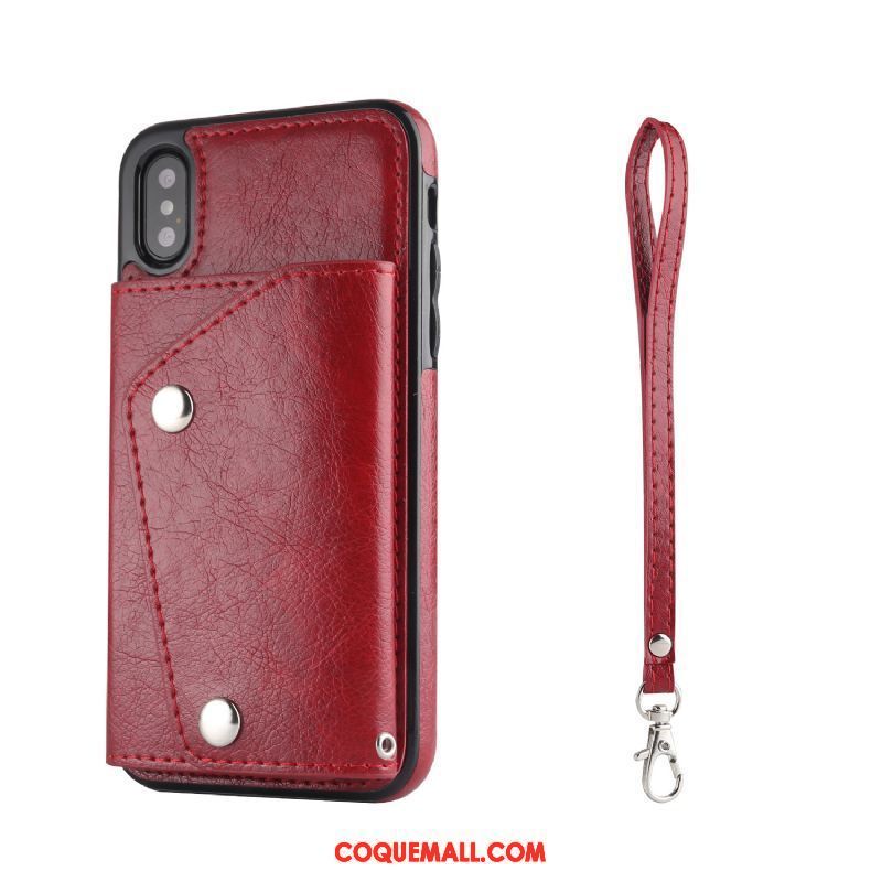 Étui iPhone X Étui En Cuir Tempérer Portefeuille, Coque iPhone X Carte Sac