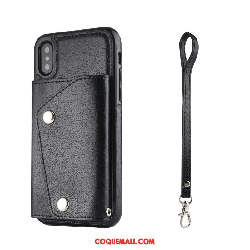 Étui iPhone X Étui En Cuir Tempérer Portefeuille, Coque iPhone X Carte Sac