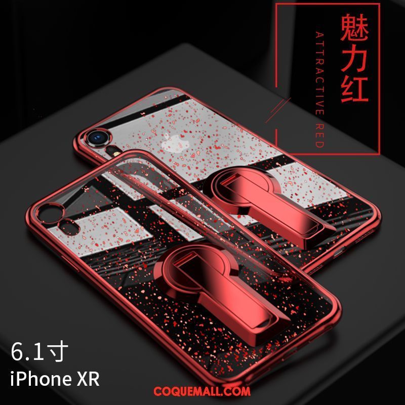 Étui iPhone Xr Créatif Fluide Doux Incassable, Coque iPhone Xr Net Rouge Rouge