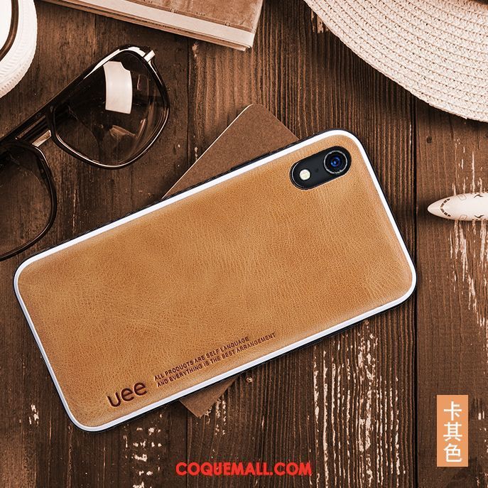 Étui iPhone Xr Cuir Cuir Véritable Cuir, Coque iPhone Xr Simple Protection