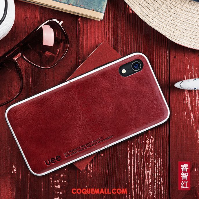 Étui iPhone Xr Cuir Cuir Véritable Cuir, Coque iPhone Xr Simple Protection