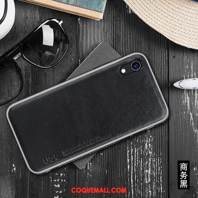 Étui iPhone Xr Cuir Cuir Véritable Cuir, Coque iPhone Xr Simple Protection