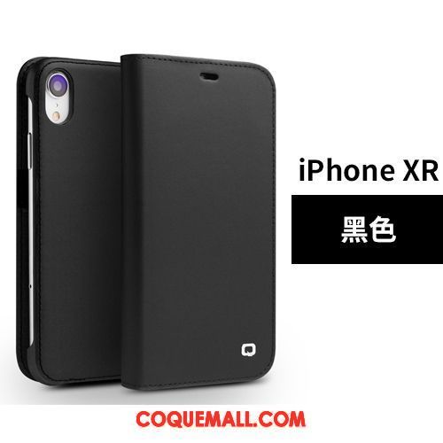 Étui iPhone Xr Cuir Véritable Nouveau Business, Coque iPhone Xr Tout Compris Luxe