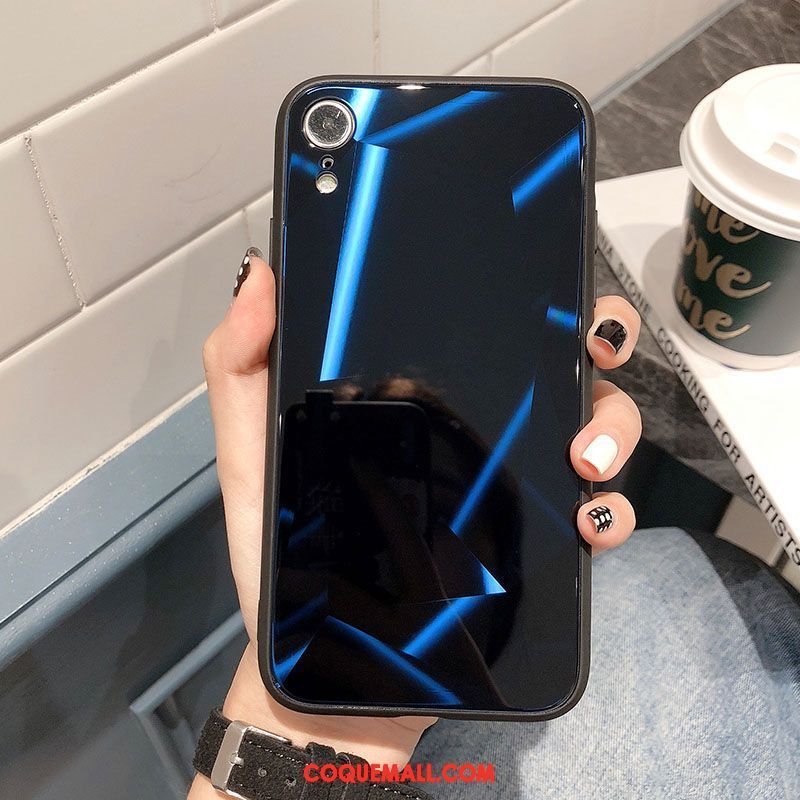 Étui iPhone Xr Fluide Doux Losange Violet, Coque iPhone Xr Incassable Téléphone Portable