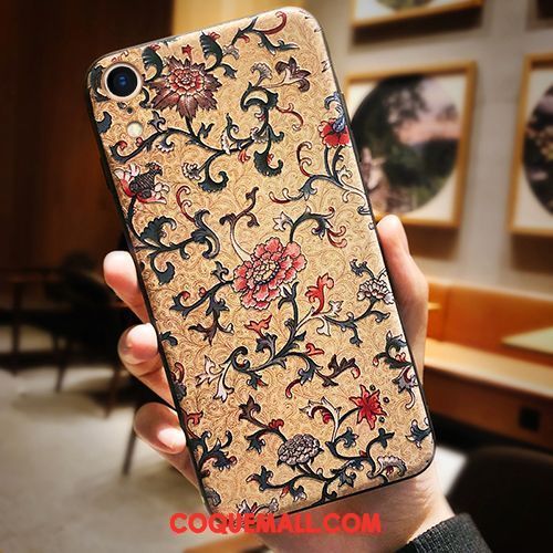 Étui iPhone Xr Fluide Doux Vintage Difficile, Coque iPhone Xr Tout Compris Marque De Tendance Beige