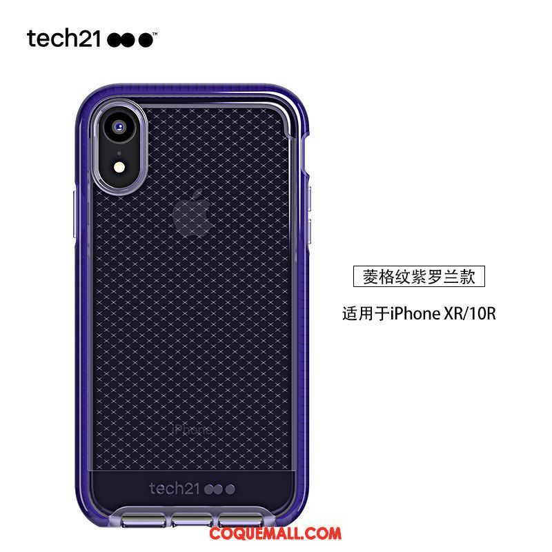 Étui iPhone Xr Incassable Protection Téléphone Portable, Coque iPhone Xr Violet Fluide Doux