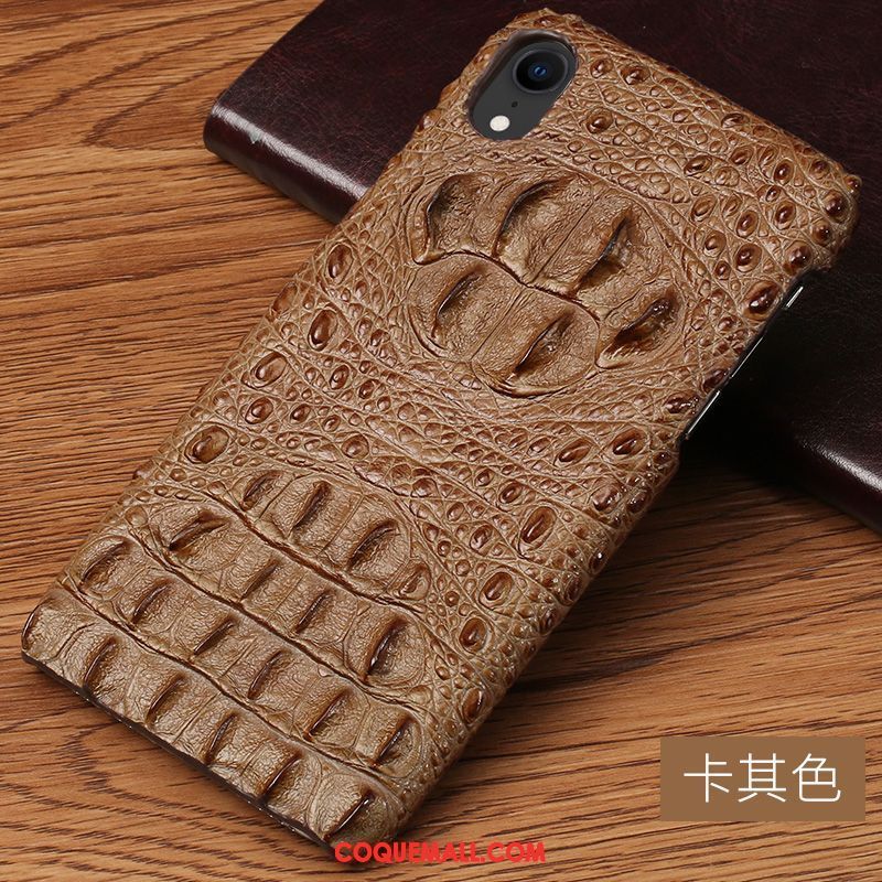 Étui iPhone Xr Luxe Qualité Téléphone Portable, Coque iPhone Xr Crocodile Modèle Nouveau