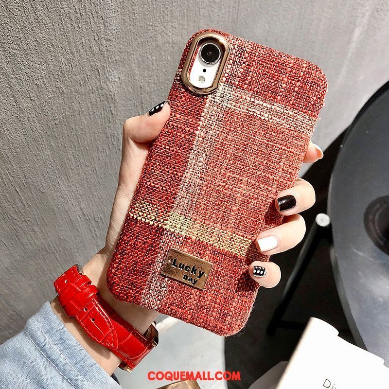 Étui iPhone Xr Marque De Tendance Tissu Fluide Doux, Coque iPhone Xr Tout Compris Incassable