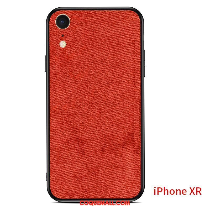 Étui iPhone Xr Net Rouge Luxe Téléphone Portable, Coque iPhone Xr Modèle Fleurie Nouveau