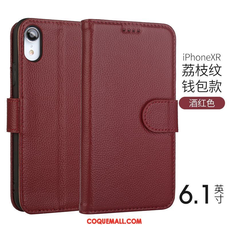 Étui iPhone Xr Net Rouge Personnalité Fluide Doux, Coque iPhone Xr Incassable Business