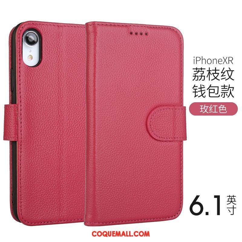 Étui iPhone Xr Net Rouge Personnalité Fluide Doux, Coque iPhone Xr Incassable Business