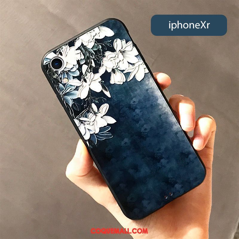 Étui iPhone Xr Nouveau Bleu Créatif, Coque iPhone Xr Personnalité Incassable