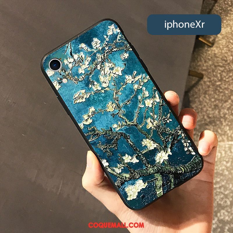 Étui iPhone Xr Nouveau Bleu Créatif, Coque iPhone Xr Personnalité Incassable