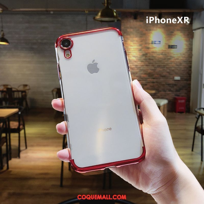 Étui iPhone Xr Or Silicone Incassable, Coque iPhone Xr Protection Transparent