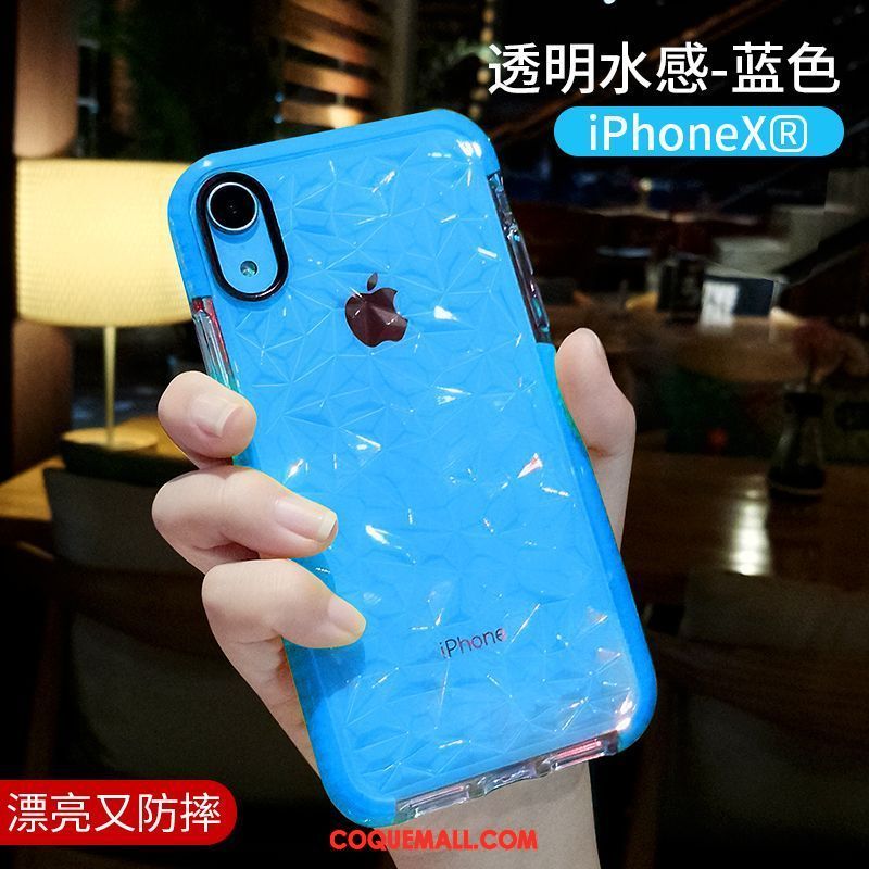 Étui iPhone Xr Personnalité Silicone Incassable, Coque iPhone Xr Transparent Marque De Tendance