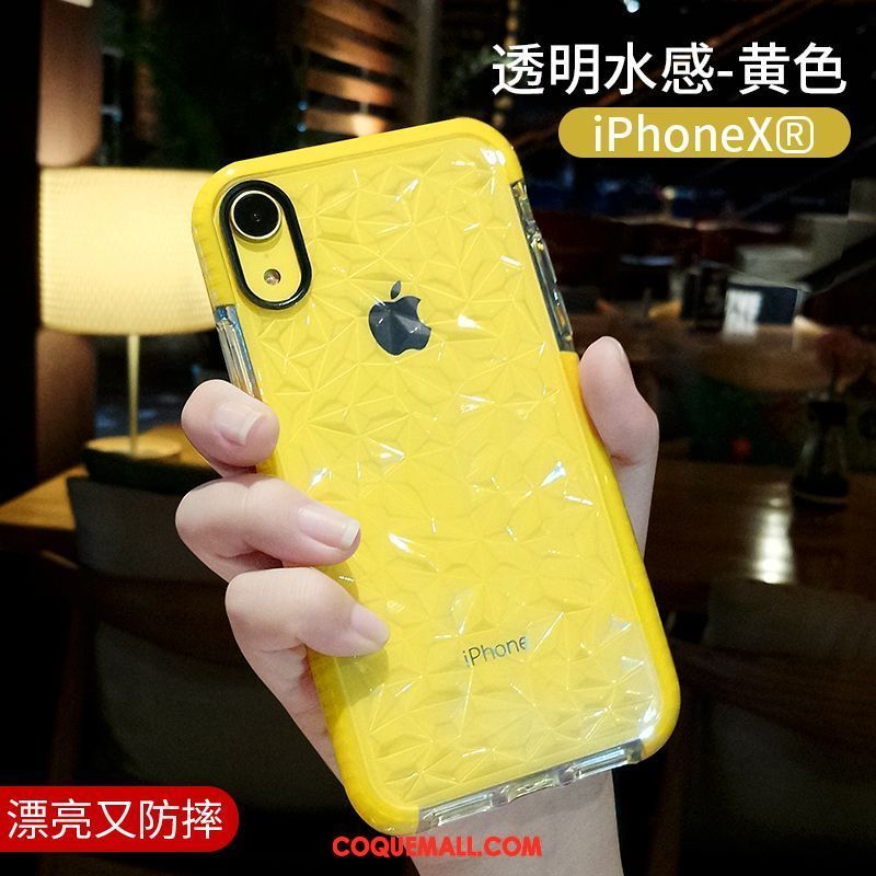 Étui iPhone Xr Personnalité Silicone Incassable, Coque iPhone Xr Transparent Marque De Tendance