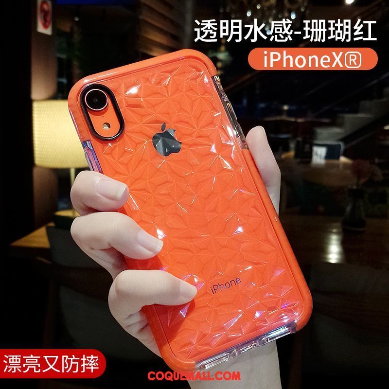 Étui iPhone Xr Personnalité Silicone Incassable, Coque iPhone Xr Transparent Marque De Tendance