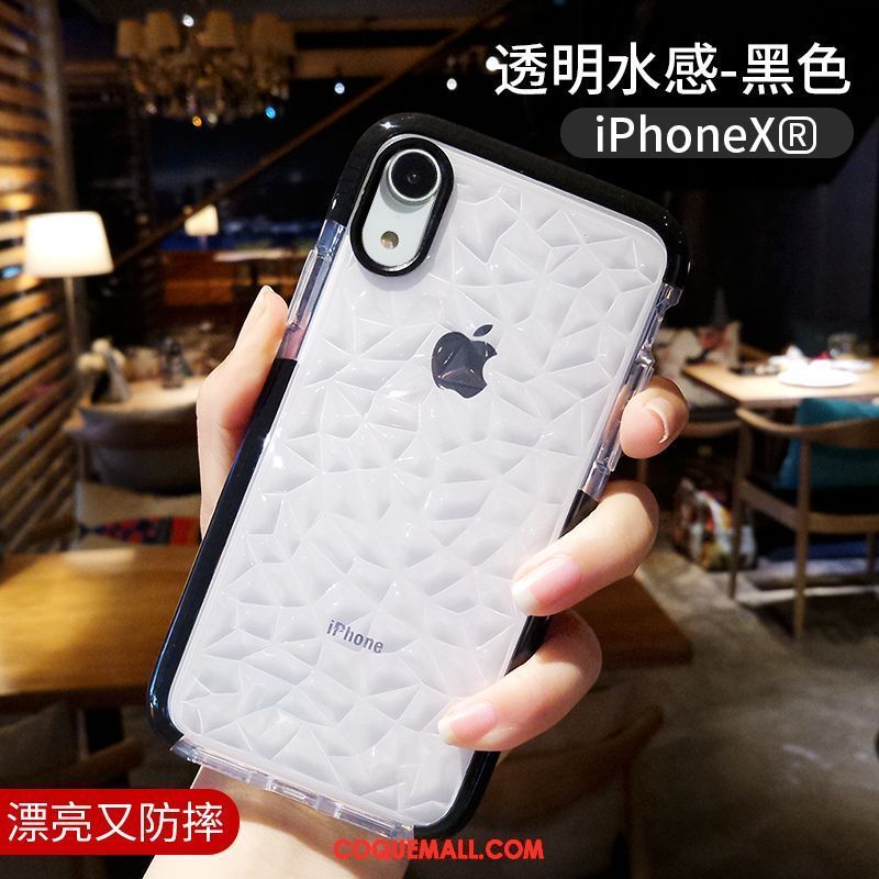 Étui iPhone Xr Personnalité Silicone Incassable, Coque iPhone Xr Transparent Marque De Tendance