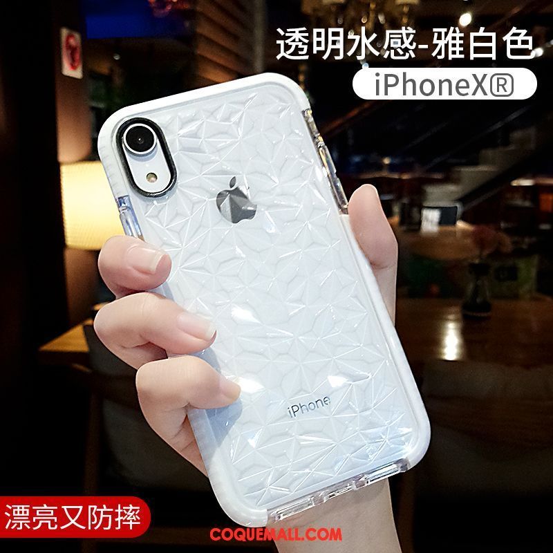 Étui iPhone Xr Personnalité Silicone Incassable, Coque iPhone Xr Transparent Marque De Tendance