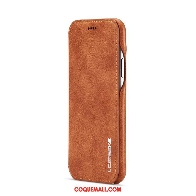 Étui iPhone Xr Protection Téléphone Portable Cuir Véritable, Coque iPhone Xr Vintage Incassable Braun