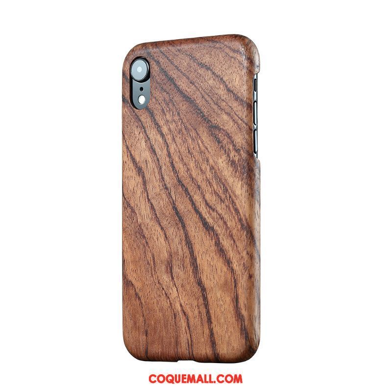 Étui iPhone Xr Protection Téléphone Portable Jaune, Coque iPhone Xr En Bois Très Mince