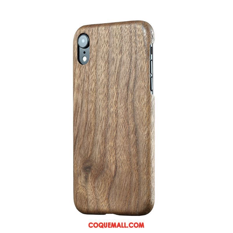 Étui iPhone Xr Protection Téléphone Portable Jaune, Coque iPhone Xr En Bois Très Mince