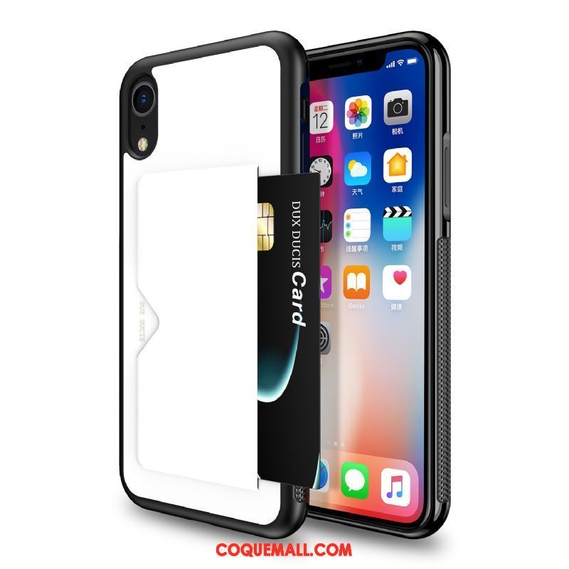 Étui iPhone Xr Téléphone Portable Paquet De Certificat Étui En Cuir, Coque iPhone Xr Sac Protection