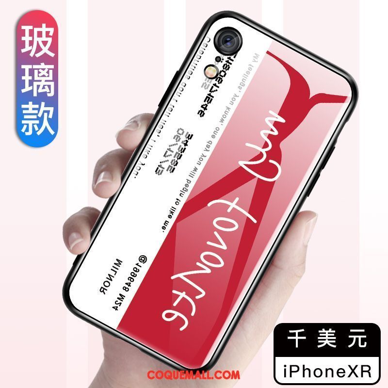 Étui iPhone Xr Verre Silicone Incassable, Coque iPhone Xr Mode Téléphone Portable